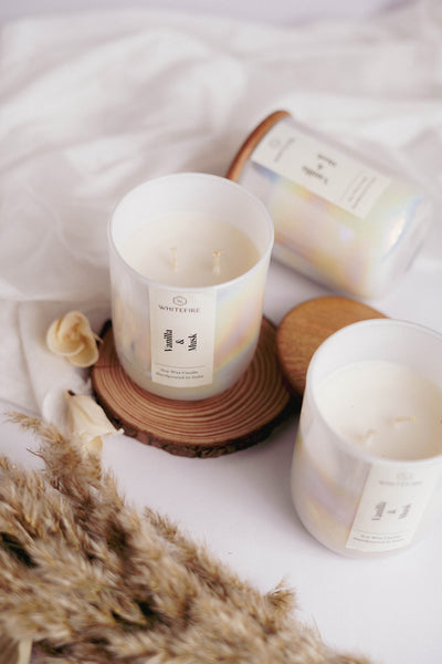 White Fire Vanilla & Musk - Soy Wax Candle