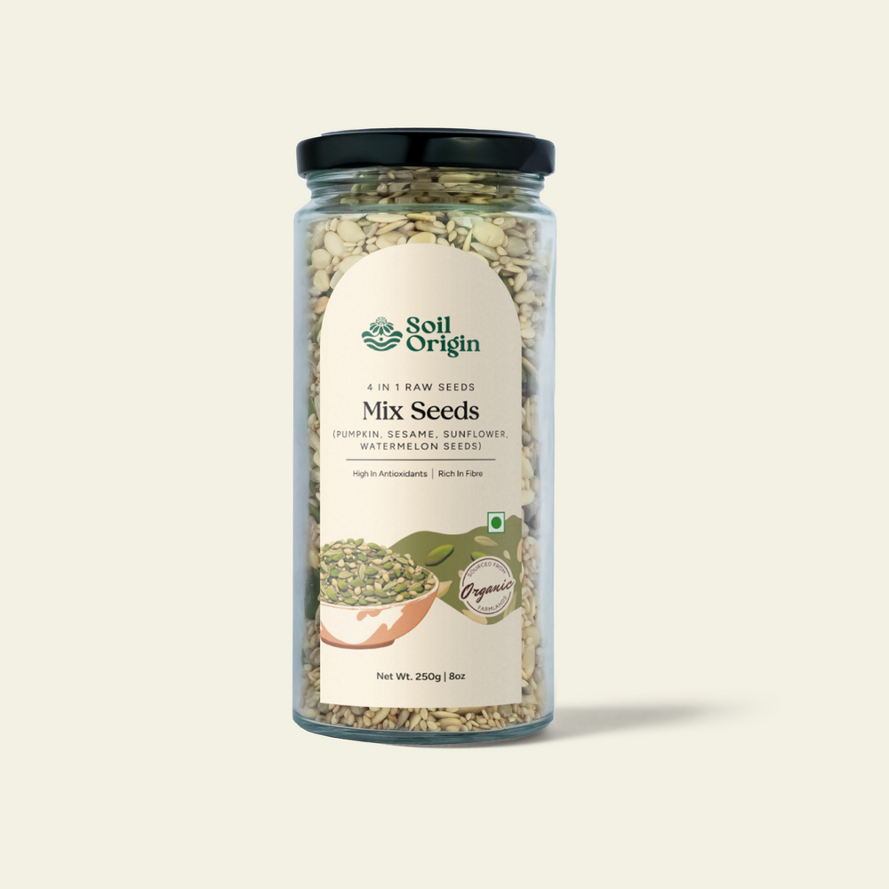 Soil Origin Seed Mix (4 in 1 Raw Seeds) - 250 Gm