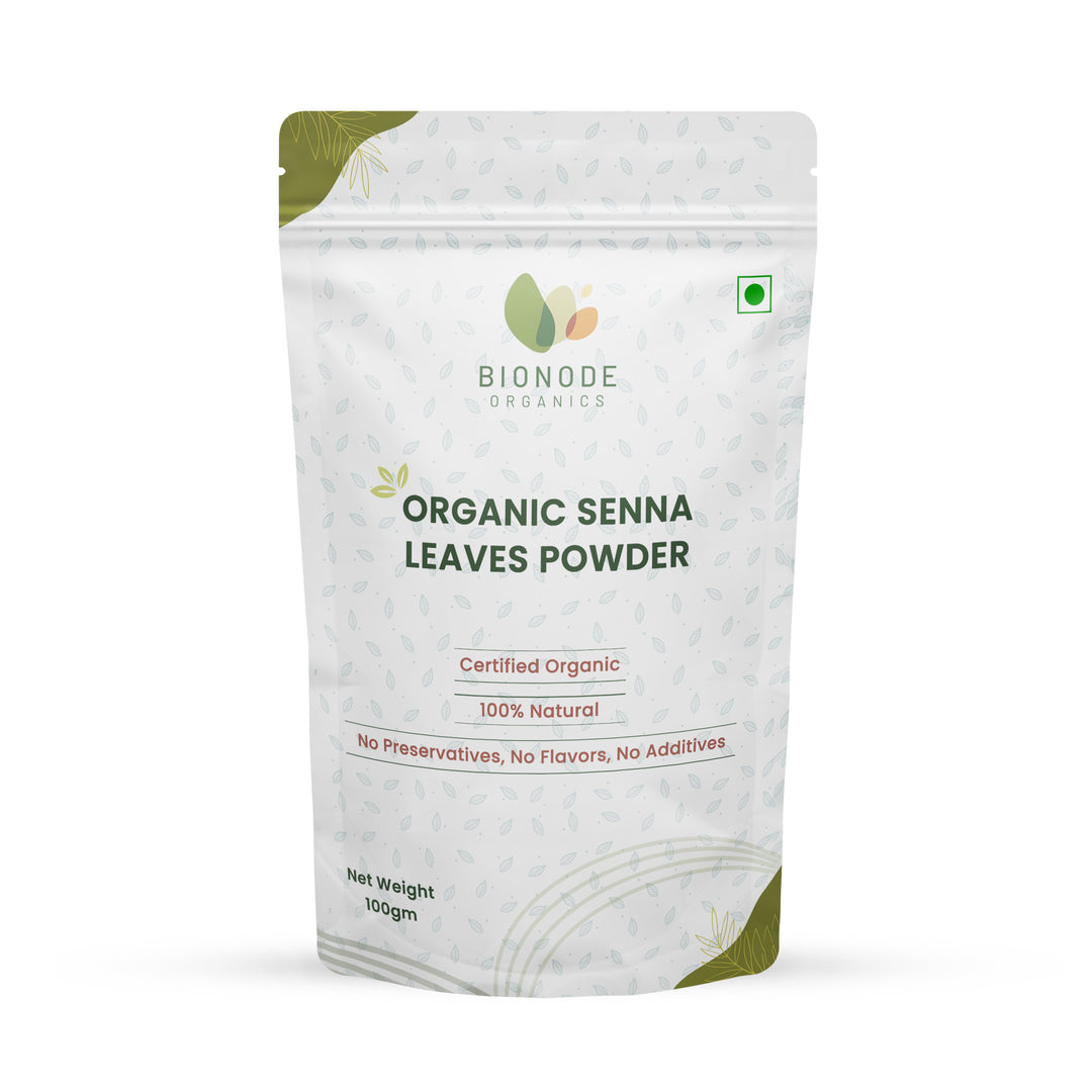 Bionode Organics Certified Organic Senna Leaves Powder | Ayurvedic Herbal Supplement To Support Digestive Function | Pack of 2