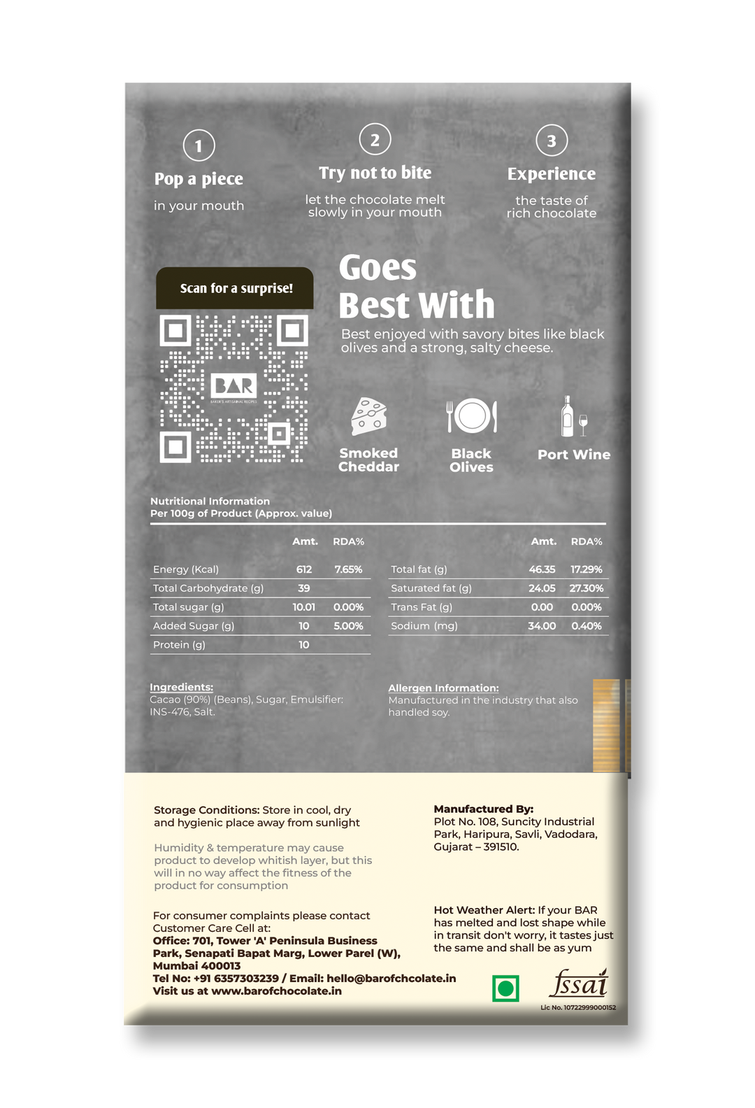 BAR Seriously Dark 90% – Idukki Origin Dark Chocolate – 80 gm