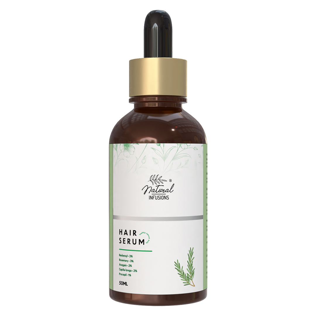 Natural Infusions Hair Growth Serum (50ml) | Redensyl, Anagain, Rosemary, Procapil, & Capila Longa | Controls Hair Fall | Increase Hair Density | For Men and Women