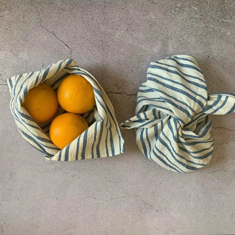 Set of 2 Organic ‘Kala’ Cotton Bento Bags
