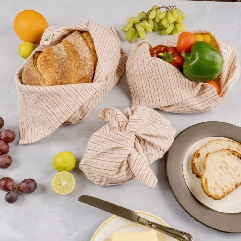 Set of 2 Organic ‘Kala’ Cotton Bento Bags - Suspire