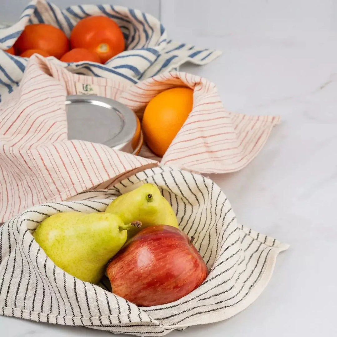 Set of 3 Assorted Organic ‘Kala’ Cotton Bento Bags ( Assorted sizes and patterns) - Suspire