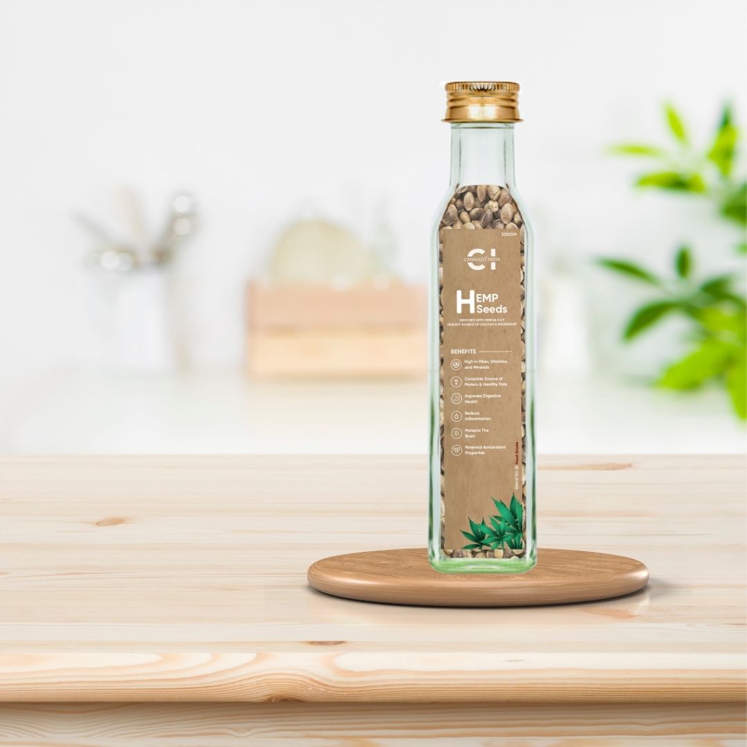 CannazoIndia® Hemp Seeds-Unhulled | 200gm |Organic Superfood|Rich in Omega 3, 6 9, Healthy source of Magnesium and Calcium |Strong Health of Heart Hair Skin|Best Daily Supplement|