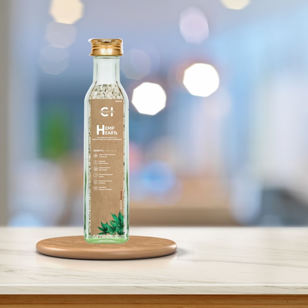 CannazoIndia® Rich in Omega 3, 6 & 9 | Hemp Hearts | 200gm | Healthy Source of Magnesium and Calcium | For Strong Health of Heart,Hair, Skin & Brain | Best Organic Daily Supplement |