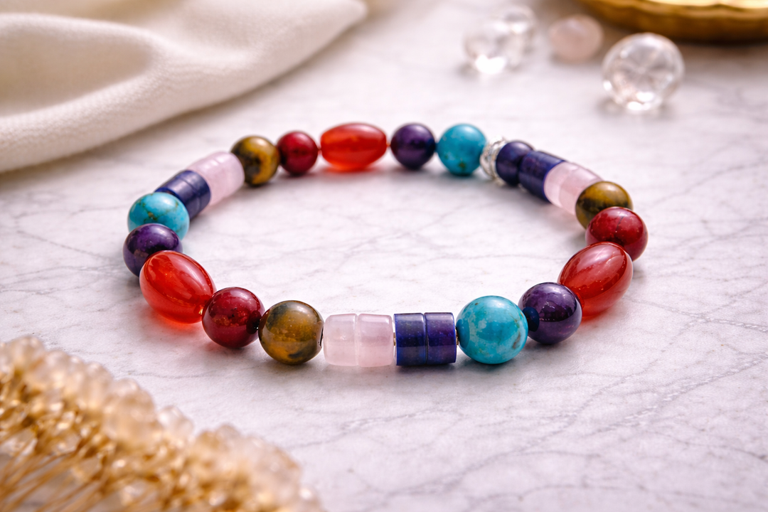 Bamboology Trends Natural Certified Seven Chakra Bracelet For Opening All 7 Chakras