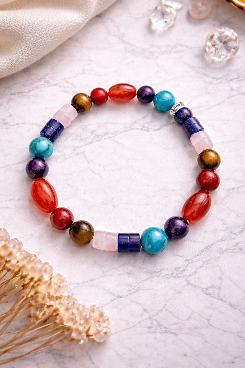 Bamboology Trends Natural Certified Seven Chakra Bracelet For Opening All 7 Chakras