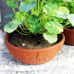 SHALLOW JUTE TEXTURED Terracotta Planter