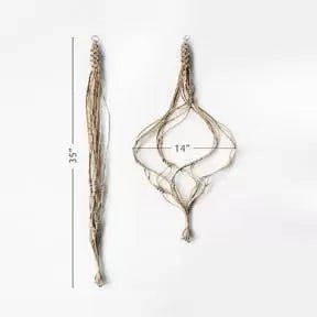 SHALLOW Terracotta Planter with Jute Macrame Hanger - Suspire