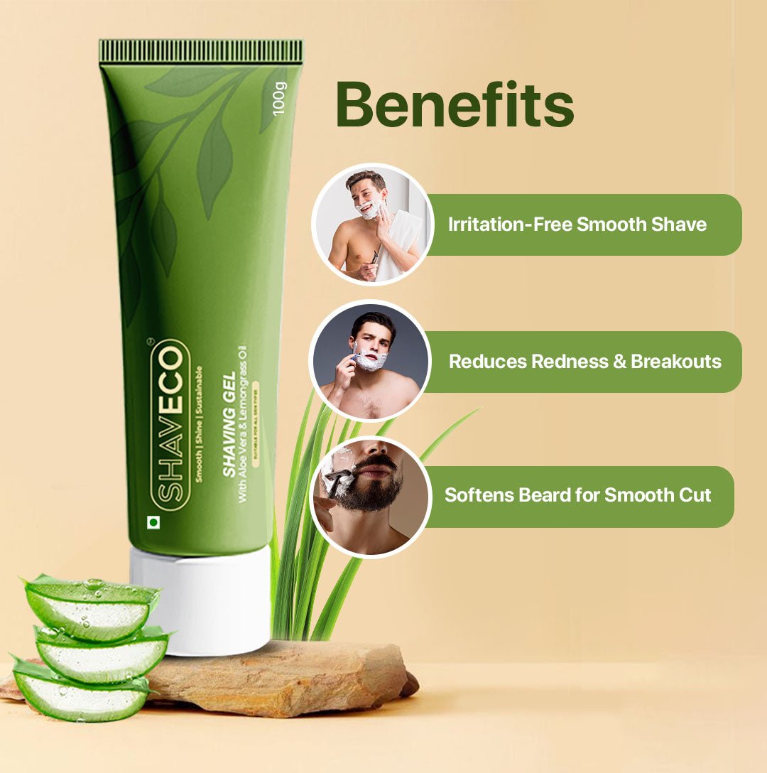 SHAVECO Bamboo Disposable Razor (Pack of 3) & Aloe Vera Shaving Gel - Sustainable Grooming Combo - Suspire