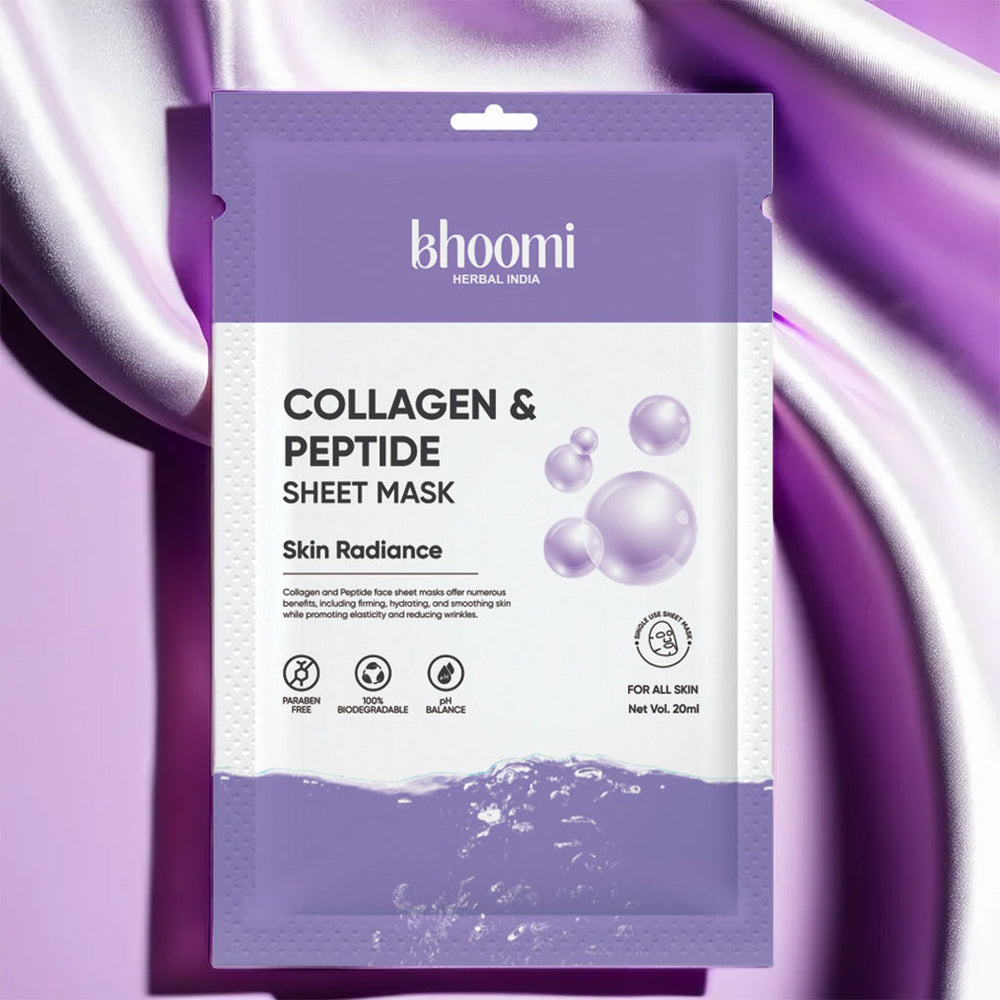 Bhoomi Herbal India COLLAGEN & PEPTIDE FACE SHEET MASK