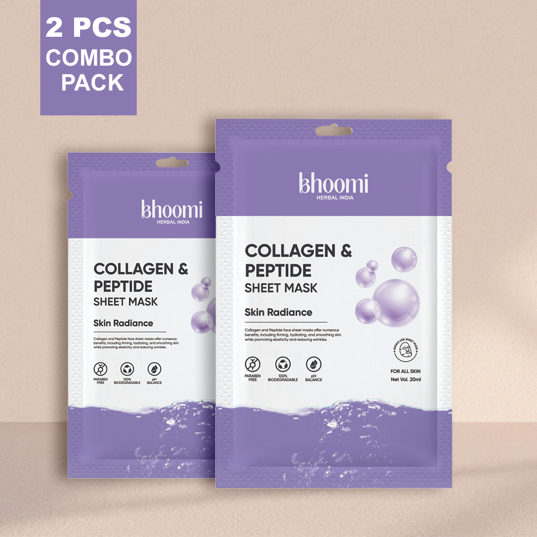 Bhoomi Herbal India COLLAGEN & PEPTIDE FACE SHEET MASK