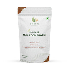 Bionode Organics Shiitake Mushroom Powder (100g), Natural Cholesterol Regulator & Cardiovascular Support, Rich in Vitamins B2, B5, B6 & D, Boosts Immunity and Overall Wellness
