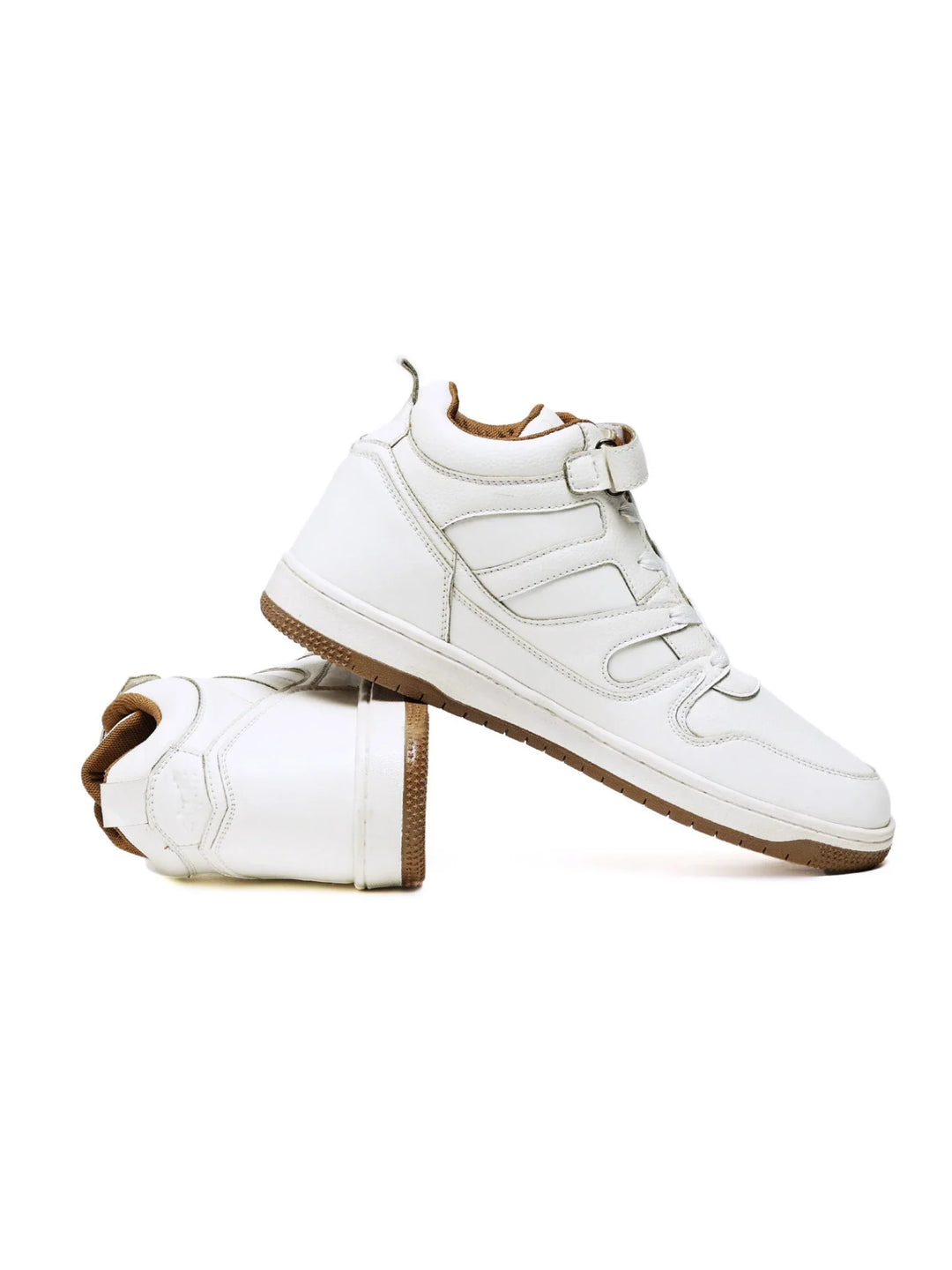 Rise White  High-Top Strap Sneakers