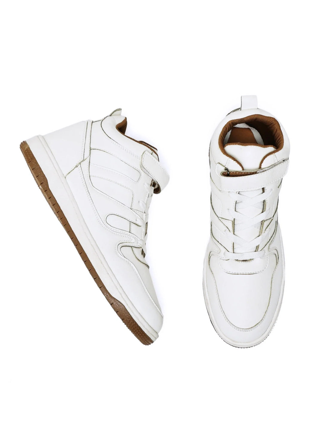 Rise White  High-Top Strap Sneakers