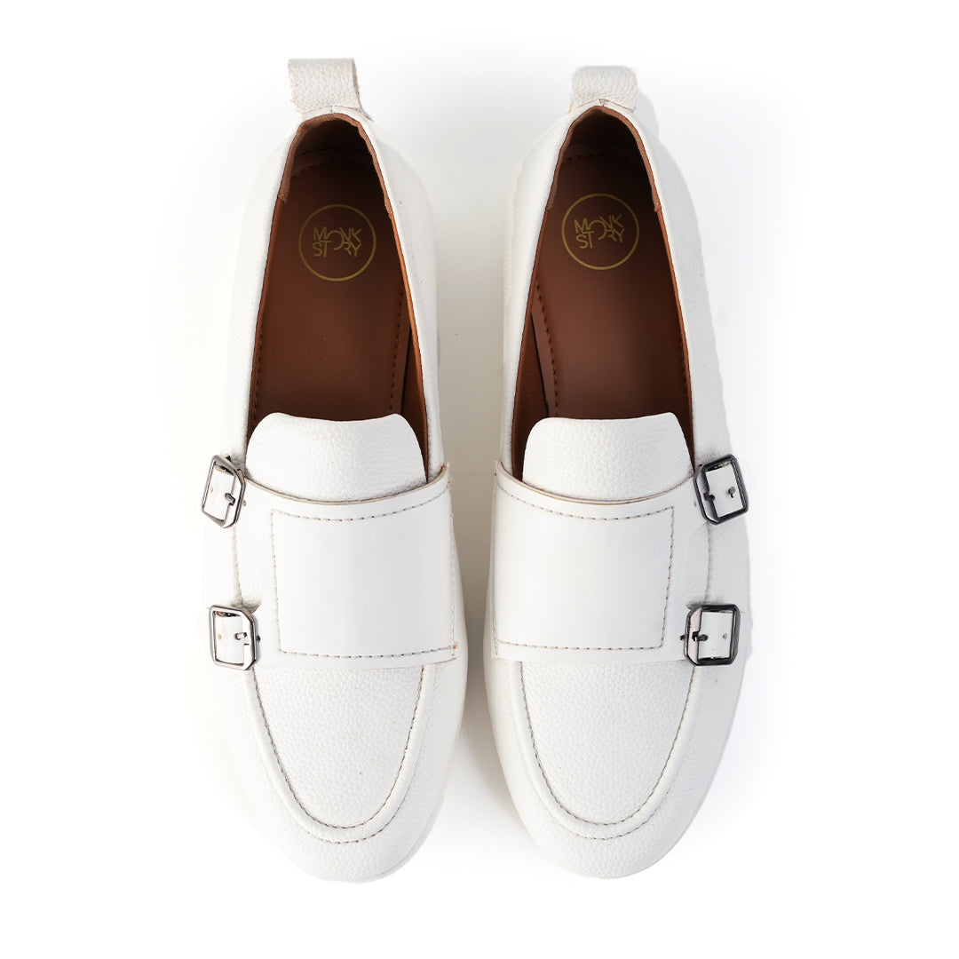 Monkstory Yacht Club Double Monk Slip-Ons - White