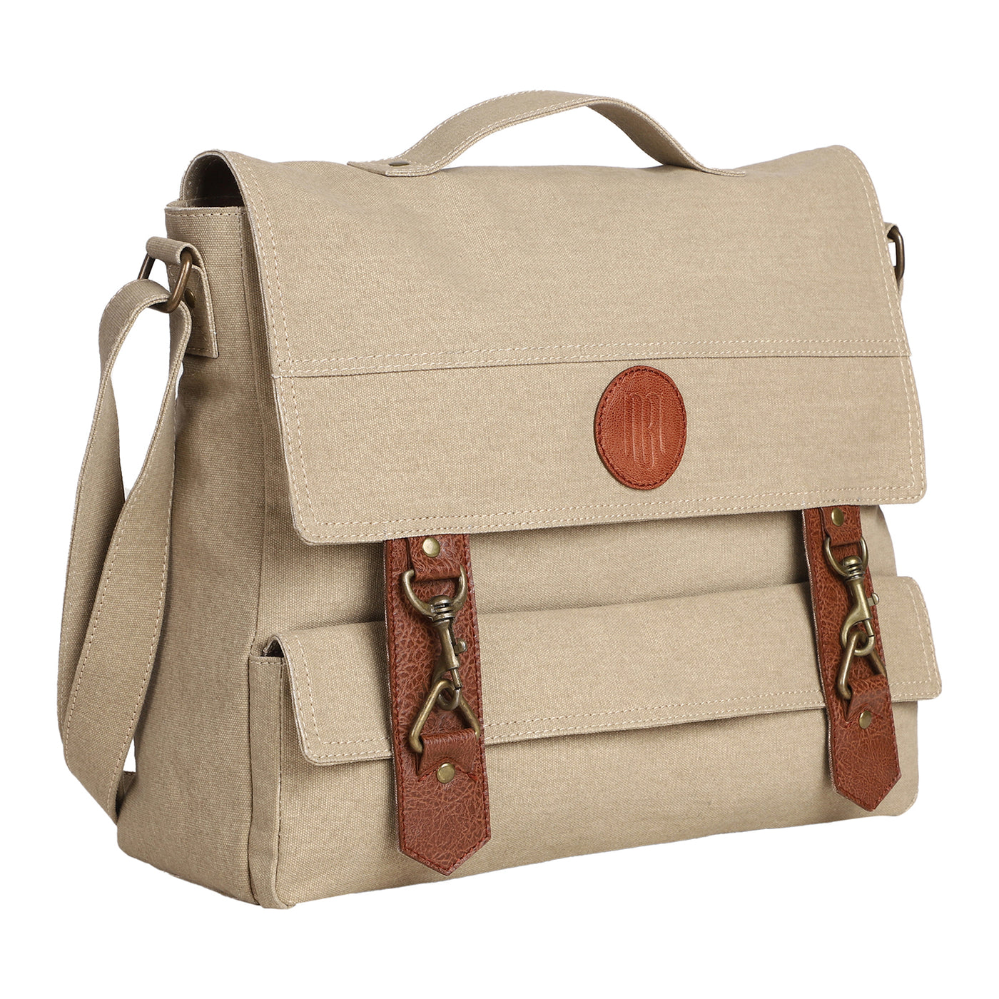 Mona B Unisex Canvas Messenger Crossbody Laptop/Tablet/MacBook Bag: Flint