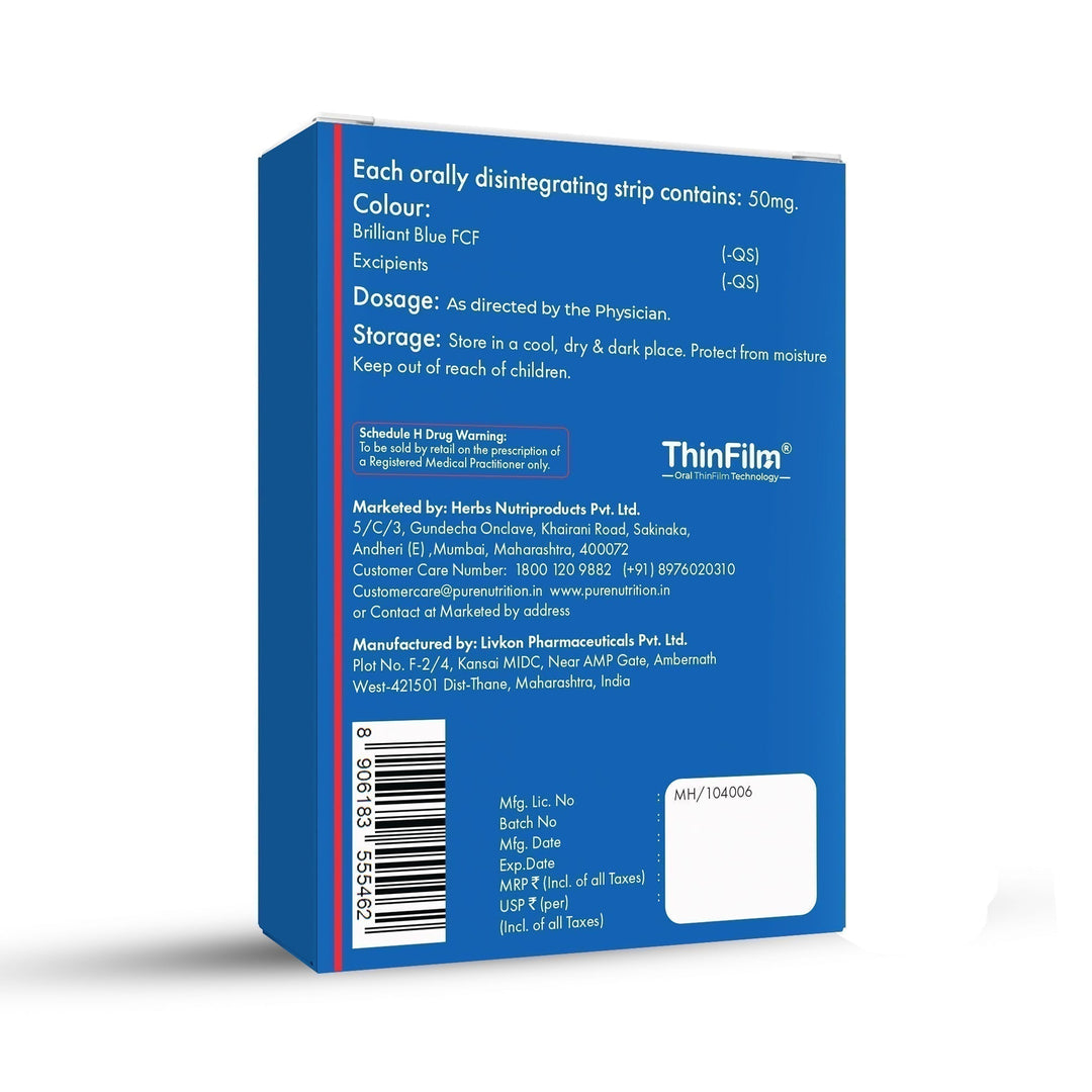 Stripz Max Perform-50mg Oral Thin Strips | Peppermint Flavour