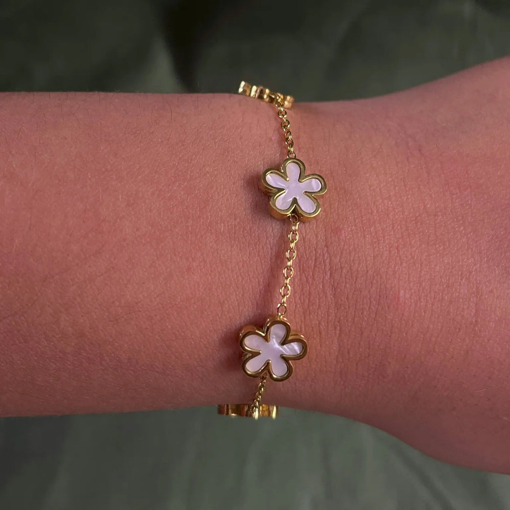 Silver Sutra White Enamel Van Cleef Bracelet | 18K Gold Plated | Hypollergenic | Anti Tarnish