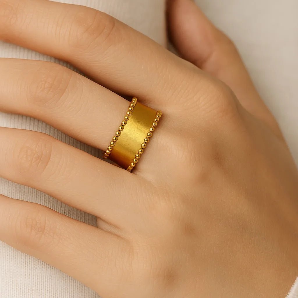 Silversutra Anti Tarnish Adjustable Flexi Band Ring | 18K Gold Plated | Hypollergenic | Anti Tarnish - Suspire