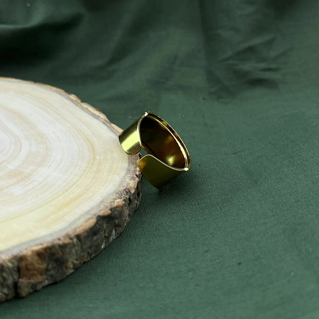 Silversutra Anti Tarnish Adjustable Flexi Band Ring | 18K Gold Plated | Hypollergenic | Anti Tarnish - Suspire