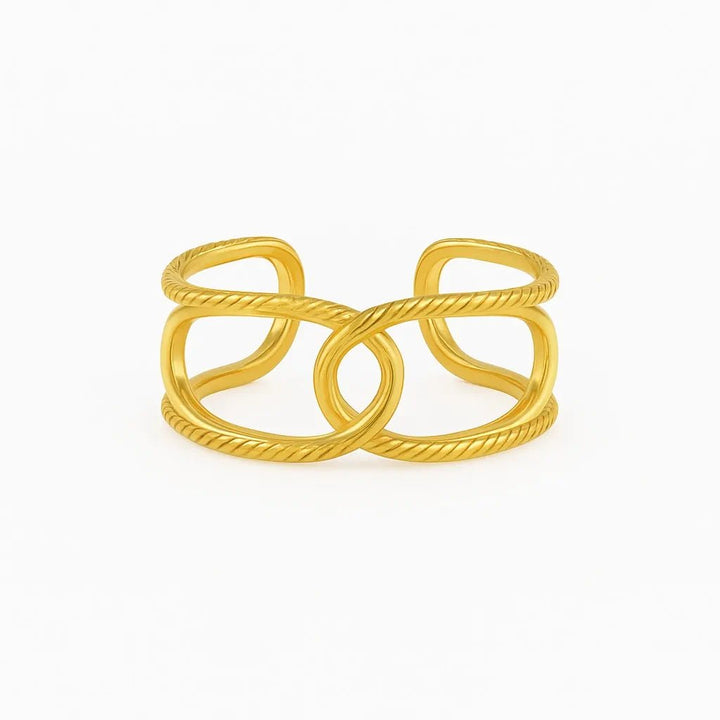 SilverSutra Anti Tarnish Statement Gold Adjustable Ring | 18K Gold Plated | Hypollergenic | Anti Tarnish - Suspire