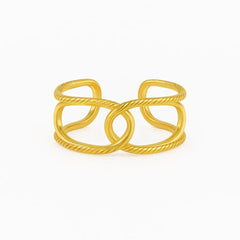 SilverSutra Anti Tarnish Statement Gold Adjustable Ring | 18K Gold Plated | Hypollergenic | Anti Tarnish