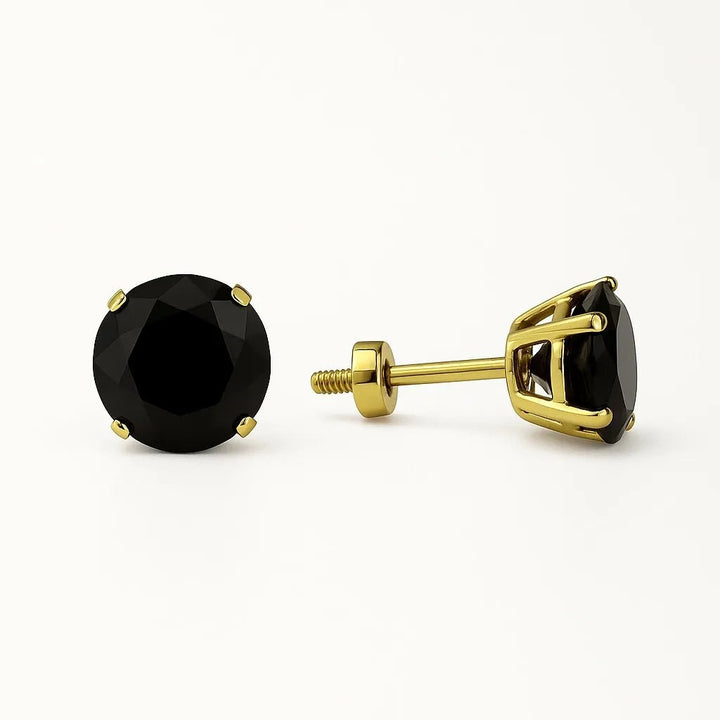 Silversutra Anti Tarnish Studs Combo (Black and White) | 18K Gold Plated | Hypollergenic | Anti Tarnish - Suspire