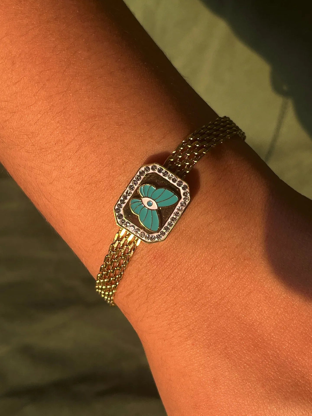 Silversutra Blue Enamel Butterfly Bracelet For Her | 18K Gold Plated | Hypollergenic | Anti Tarnish - Suspire