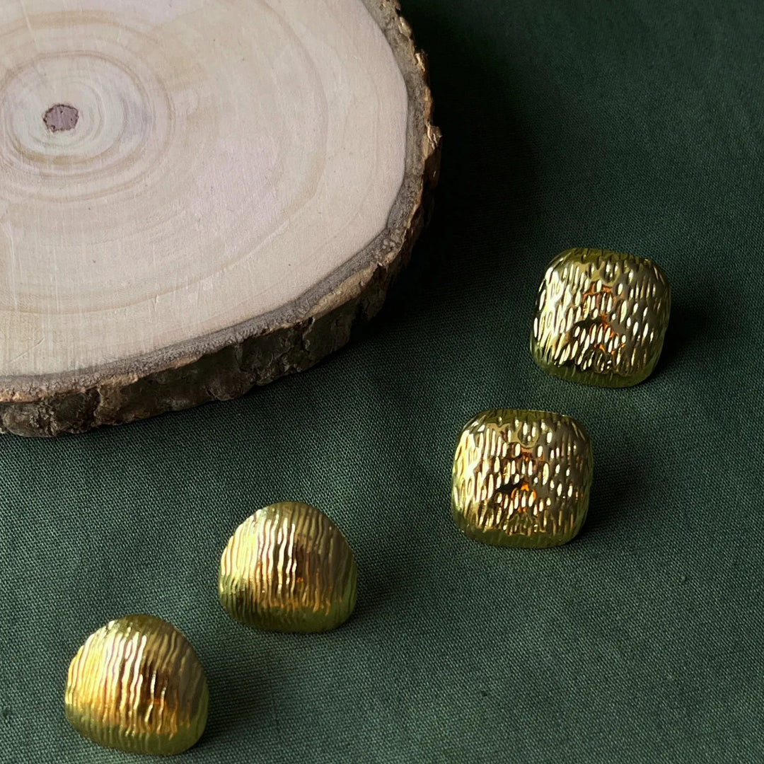 Silversutra Dual Hammered Stud Stack | 18K Gold Plated | Hypollergenic | Anti Tarnish - Suspire