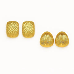 Silversutra Dual Hammered Stud Stack | 18K Gold Plated | Hypollergenic | Anti Tarnish