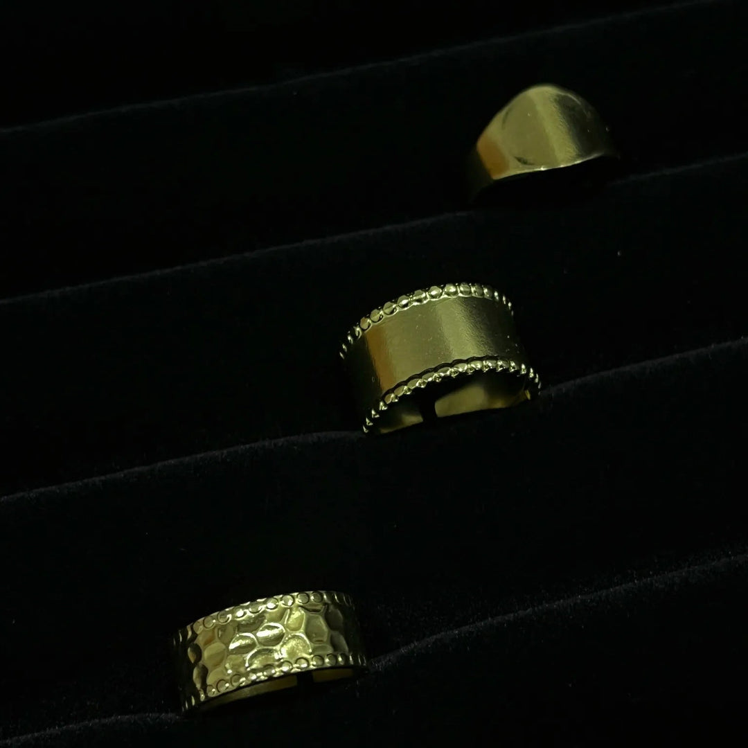 Silversutra Everyday Ring Stack | Flexible | 18K Gold Plated | Hypollergenic | Anti Tarnish - Suspire