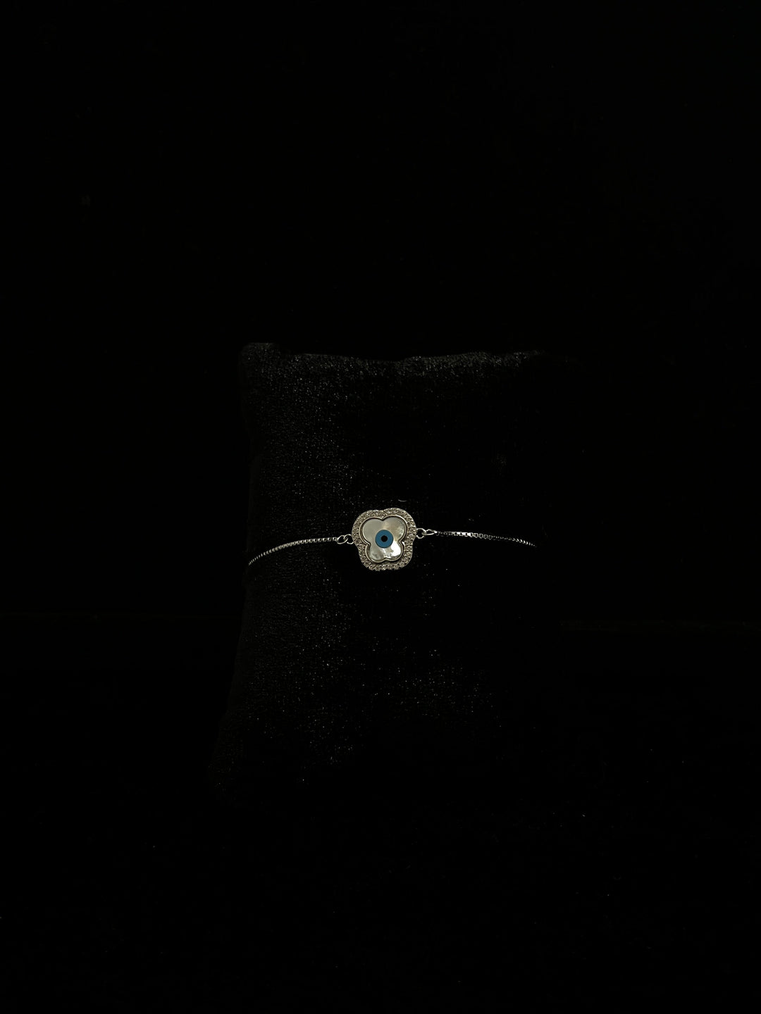 Silversutra Evil Eye Floral Minimal Sterling Silver Bracelet | Gifts For Girlfriend | Hallmarked and Certified | Pure Silver - Suspire