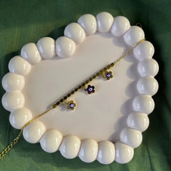 Silversutra Evil Eye Floral Tennis Bracelet For Her | 18K Gold Plated | Hypollergenic | Anti Tarnish