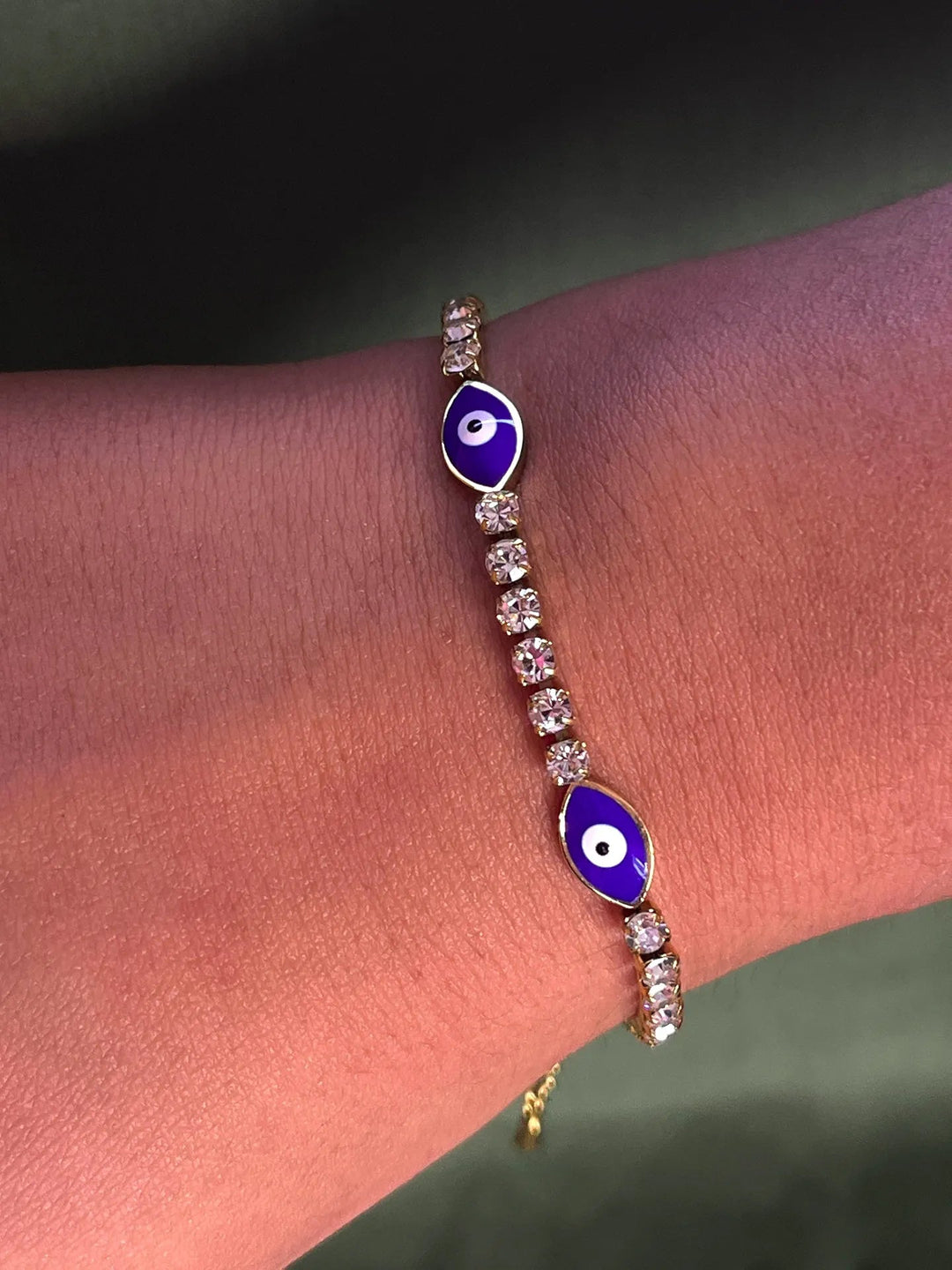 Silversutra Evil Eye Tennis Bracelet For Her | 18K Gold Plated | Hypollergenic | Anti Tarnish - Suspire