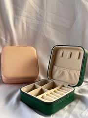 Silversutra Jewellery Organiser Peach & Emerald Green | Set of Two| Gifts For Women | Girlfreind | Wife