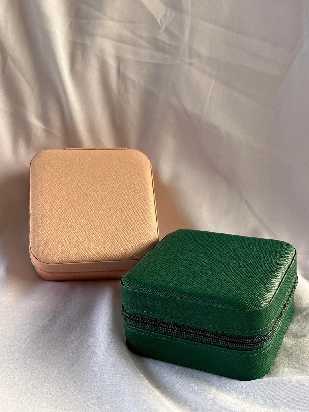 Silversutra Jewellery Organiser Peach & Emerald Green | Set of Two| Gifts For Women | Girlfreind | Wife - Suspire