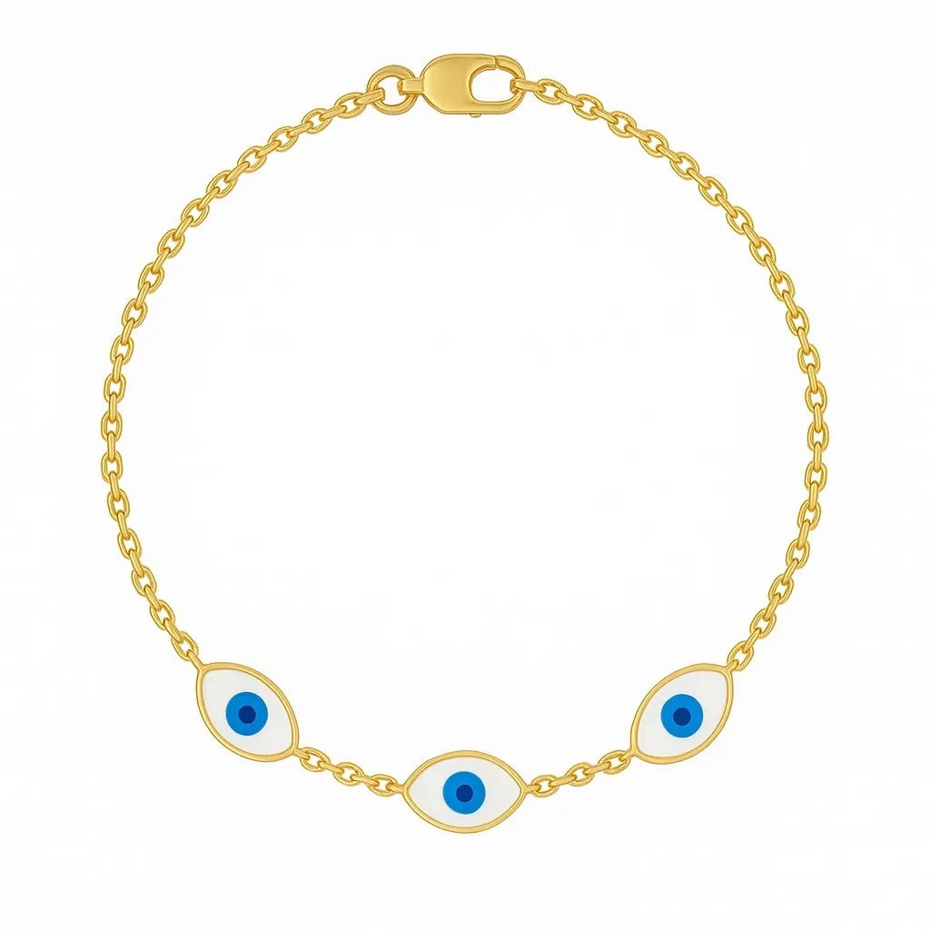 Silversutra Minial Evil Eye Bracelet For Her | 18K Gold Plated | Hypollergenic | Anti Tarnish - Suspire