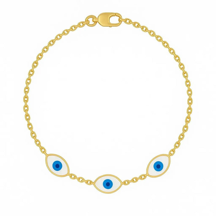 Silversutra Minial Evil Eye Bracelet For Her | 18K Gold Plated | Hypollergenic | Anti Tarnish - Suspire