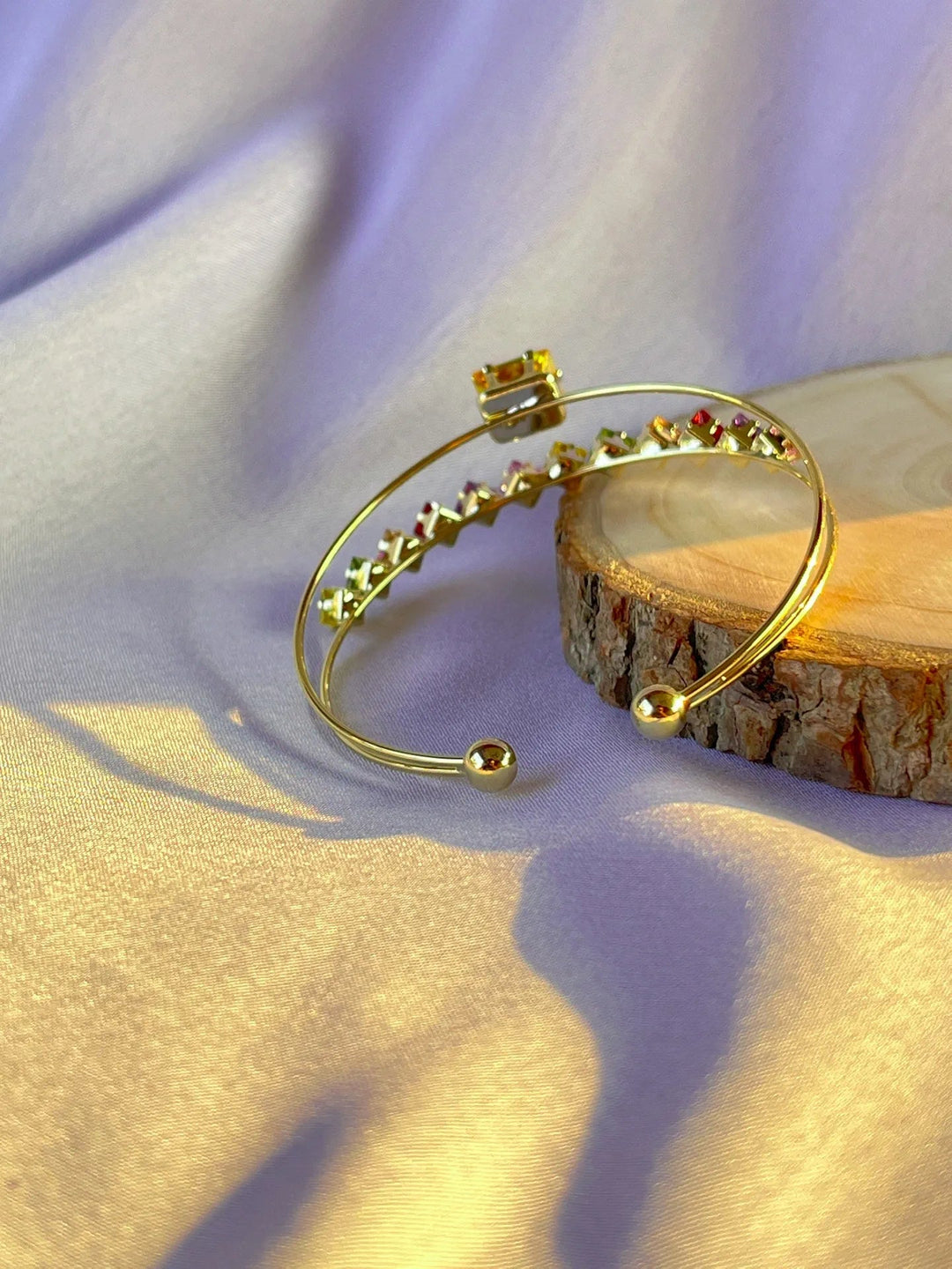 Silversutra Navaratan Kada | 18K Gold Plated | Hypollergenic | Anti Tarnish - Suspire