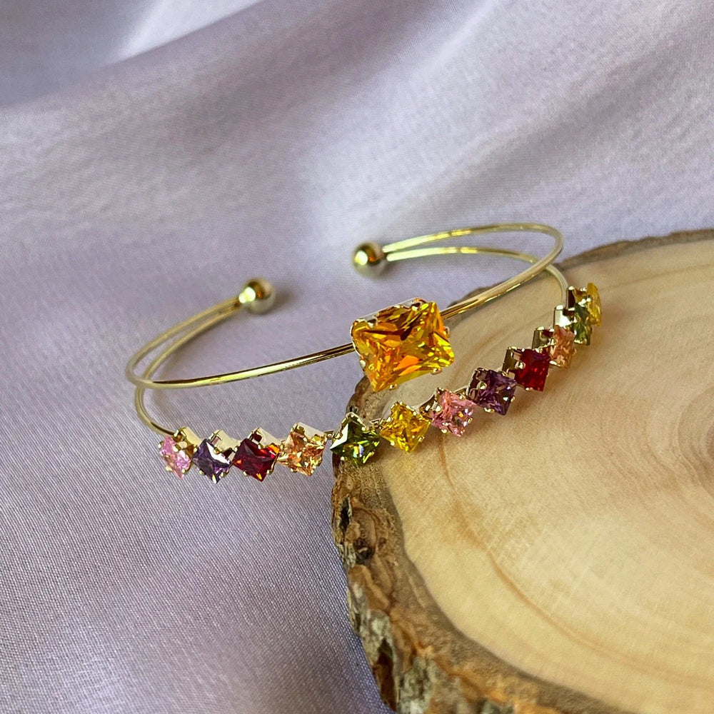 Silversutra Navaratan Kada | 18K Gold Plated | Hypollergenic | Anti Tarnish