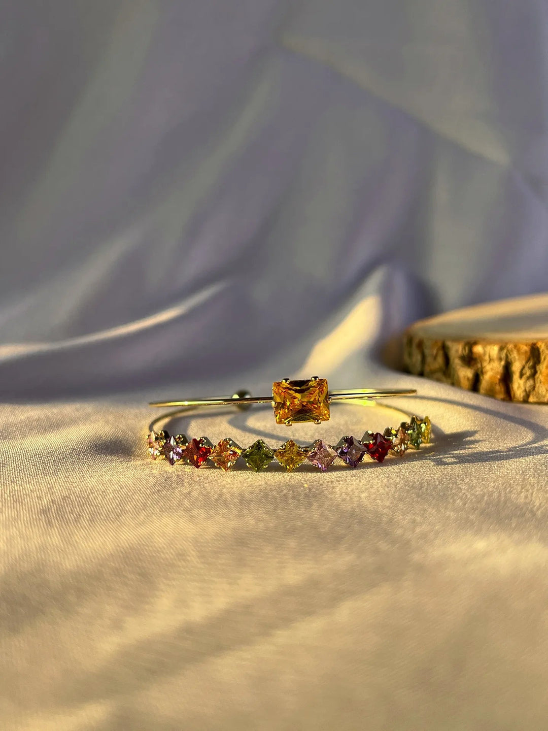 Silversutra Navaratan Kada | 18K Gold Plated | Hypollergenic | Anti Tarnish - Suspire