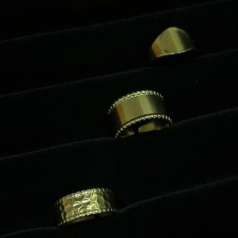 Silversutra Trio Ring Stack | Flexible | 18K Gold Plated | Hypollergenic | Anti Tarnish