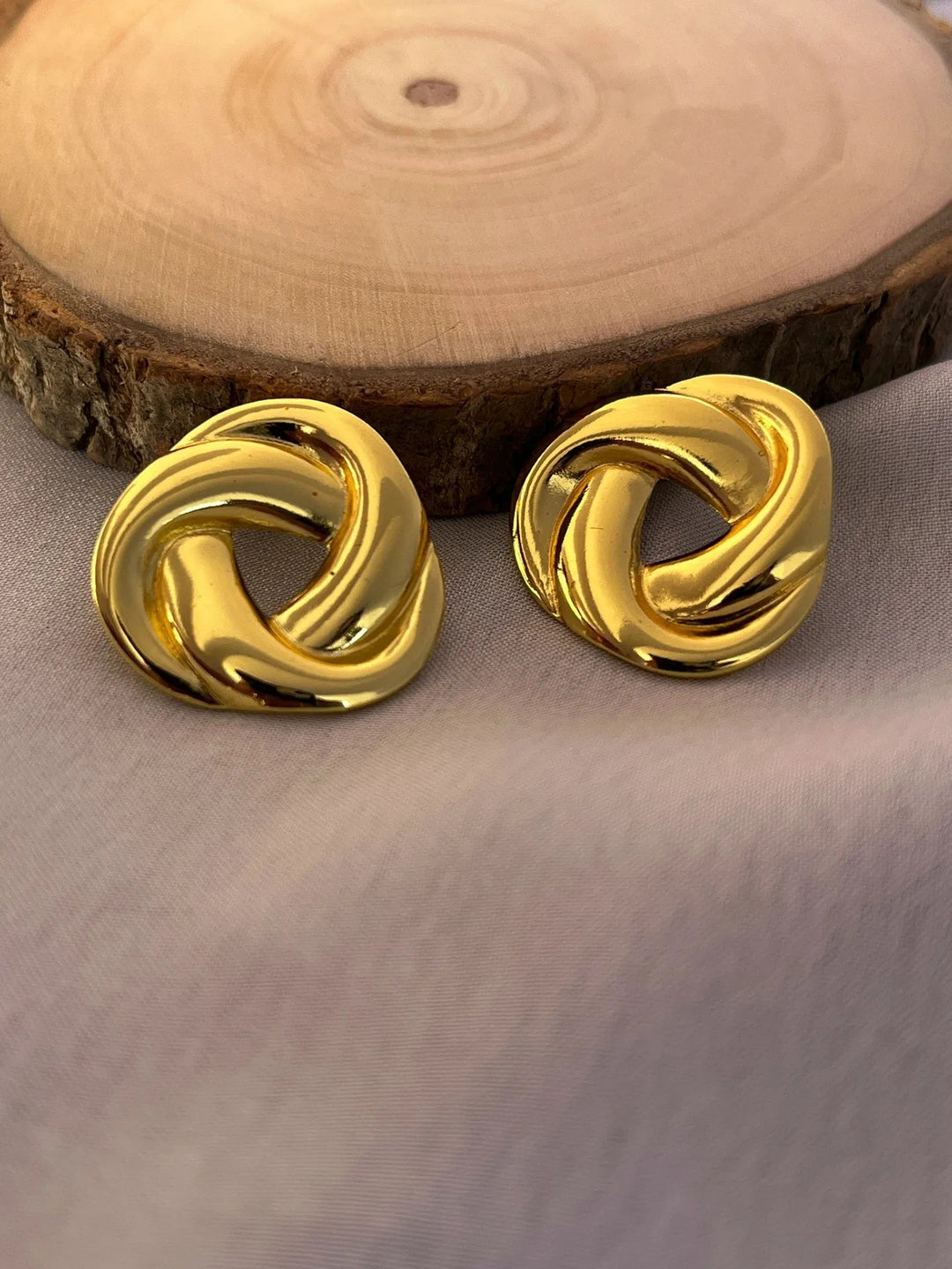 Silversutra Twisted Traingle Studs | 18K Gold Plated | Hypollergenic | Anti Tarnish - Suspire