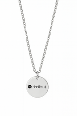 SILVERSUTRA Personalised Round Spotify Necklace