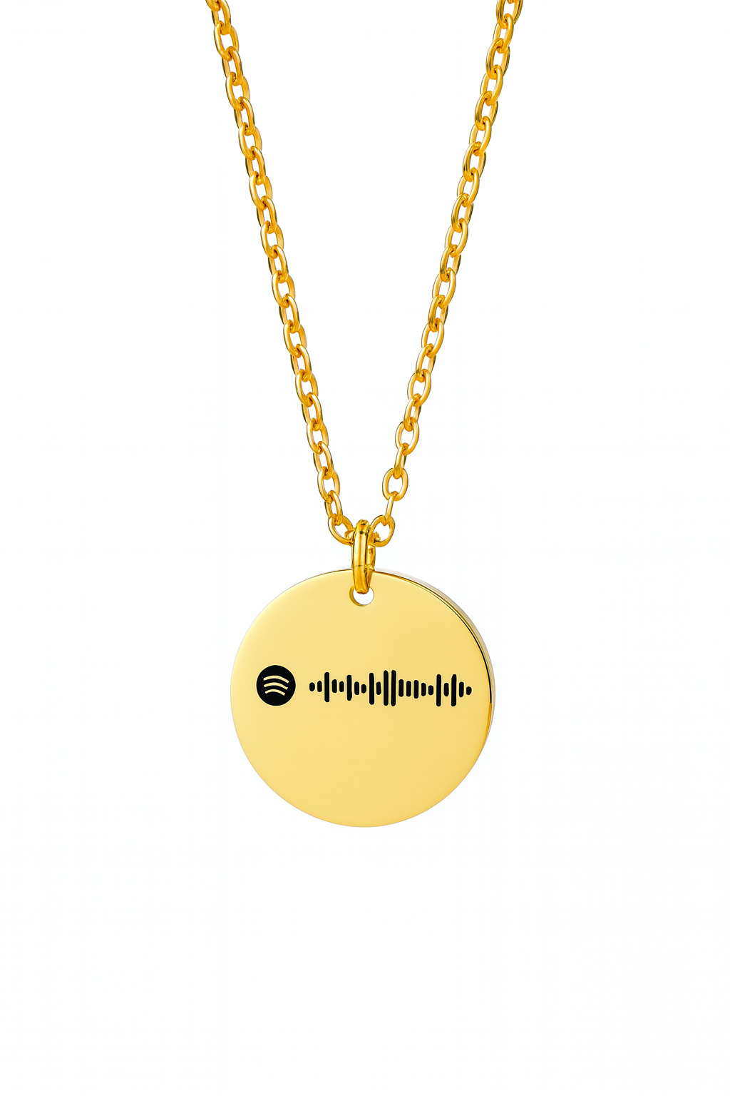 SILVERSUTRA Personalised Round Spotify Necklace