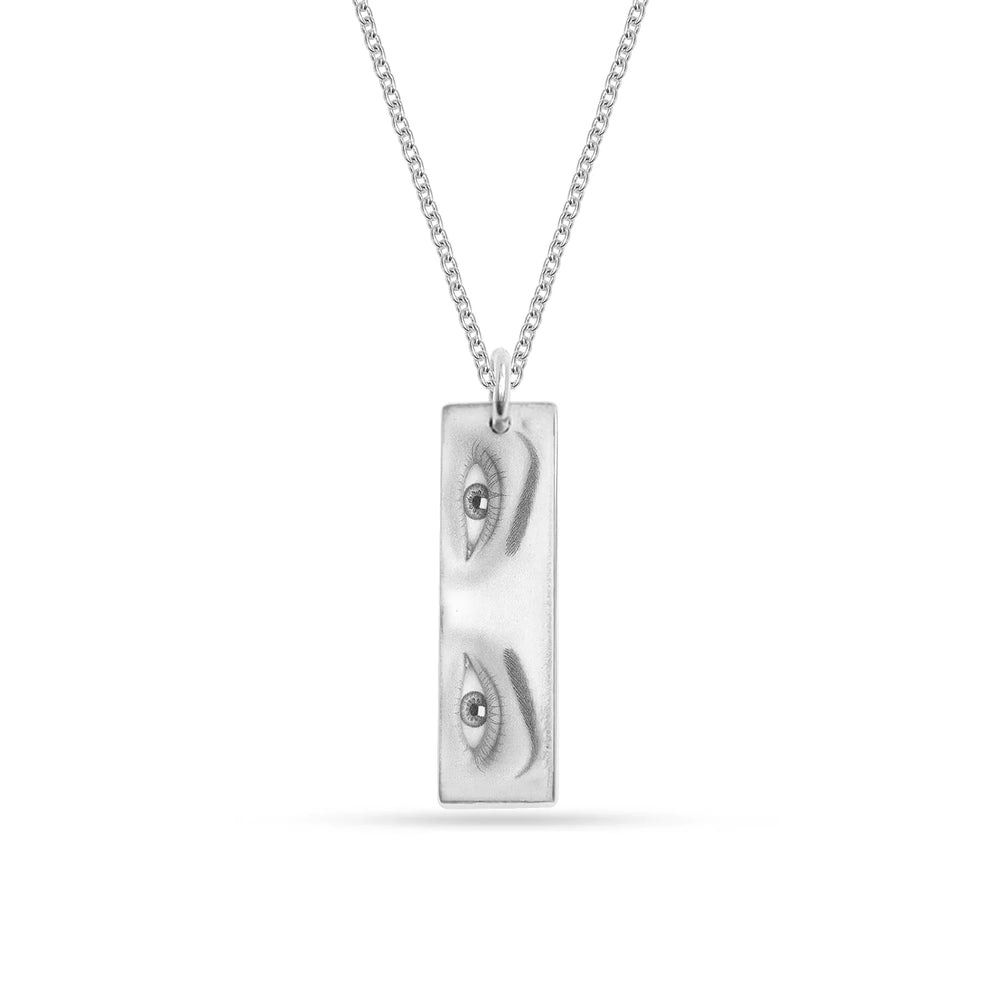 SILVERSUTRA Personalised Gazing Necklace For Her | Engrave your name, image, date and more