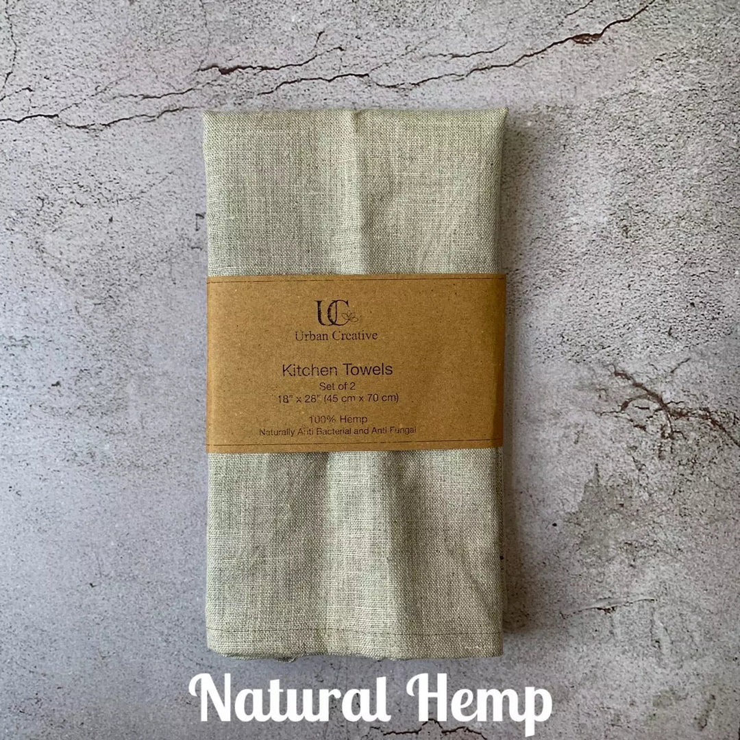 Single Hemp Kitchen Towels in Assorted Colours - Suspire