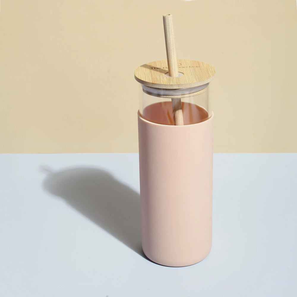 Glass Sipper With Bamboo Lid & Straw
